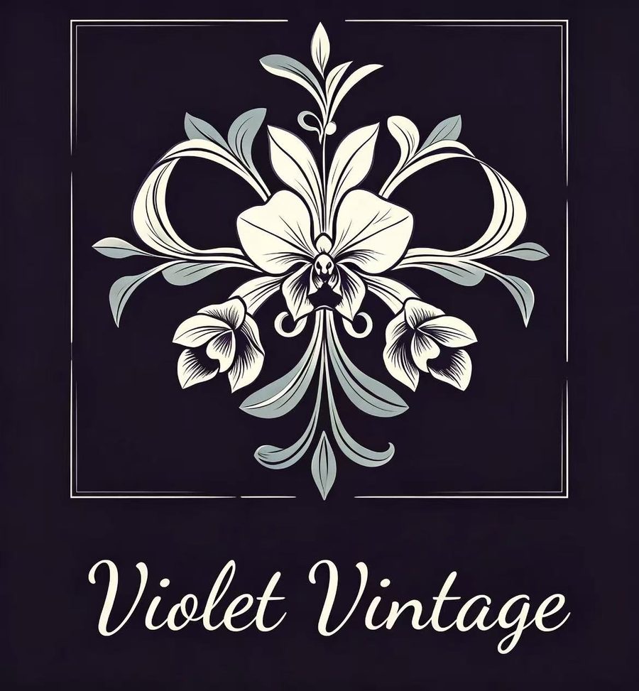 Violet Vintage orchid emblem — midnight